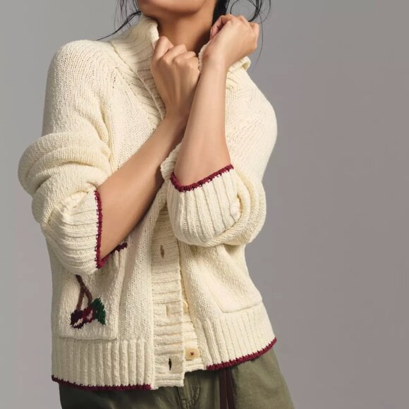 Maeve Cherry Cardigan Sweater - Picture 1 of 7